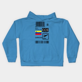 Caracas Venezuela travel ticket Kids Hoodie